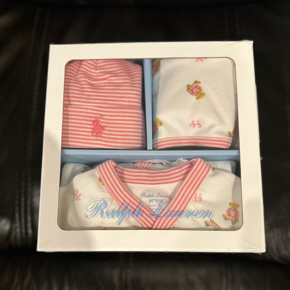 Ralph Lauren Baby Set - Soft Pink and White